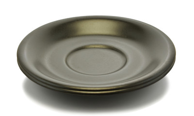 black empty plate over a white background