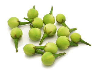 Pea Eggplants on white background