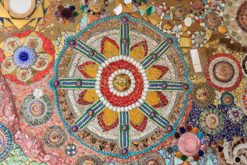 Wall Background Decorated by Thai Porcelain