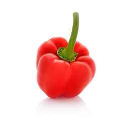 Bright red pepper isolated on white.