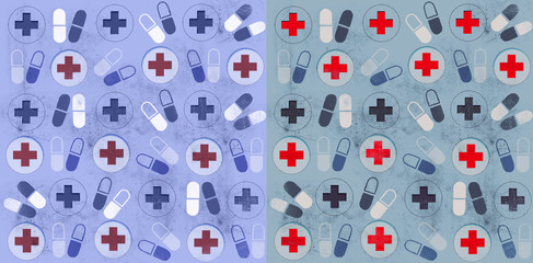 Medicine texture. Red Cross.