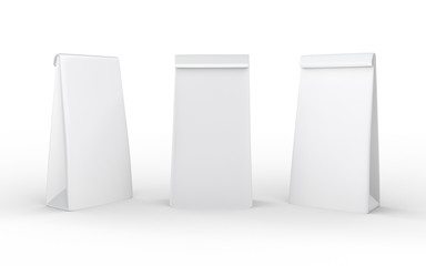 White paper lunch  bag isolated on white with clipping path