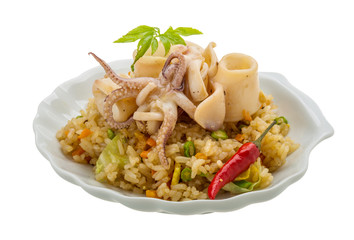 Fried rice with calamari