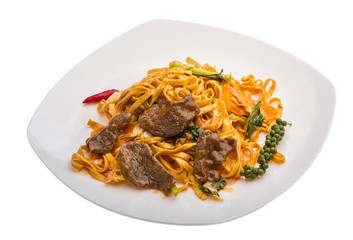 Fried noodles with beef