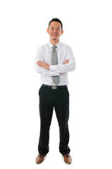 Young Asian business man isolated on white background.