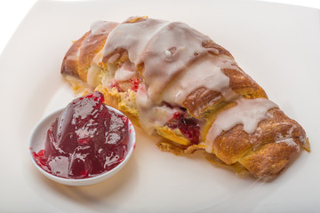 Croissant with jam