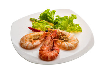 Boiled king prawns