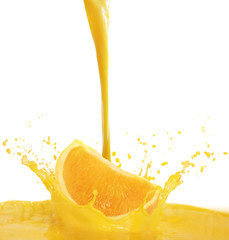 Fototapeta na wymiar Orange juice splashing