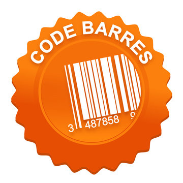code barres sur bouton web dent&eacute; orange