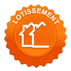 lotissement sur bouton web denté orange