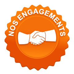 nos engagements sur bouton web denté orange