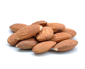 almonds isolated on the white background
