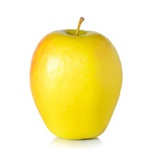 ripe yellow apple isolated on white