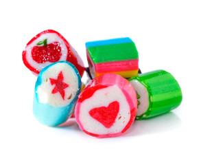 candies on a white background