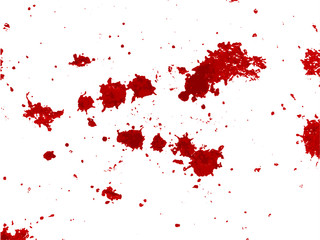 Splattered blood on  white background