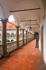 Obraz premium Courtyard of Niepolomice Castle, Poland