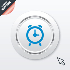 Alarm clock sign icon. Wake up alarm symbol.