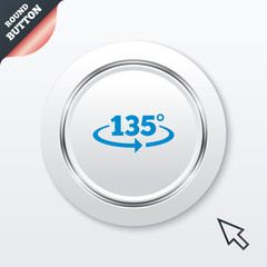 Angle 135 degrees sign icon. Geometry math symbol