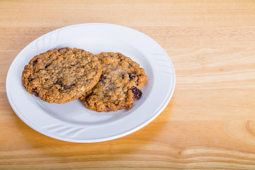 Oatmeal Cranberry Cookies on a Plate