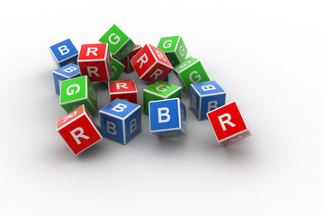 3D Colored Cube Alphabet