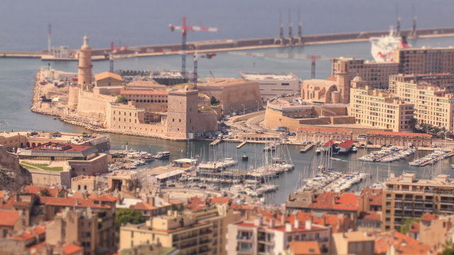 Marseille Cityscape Time Lapse Tilt Shift