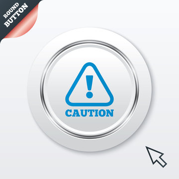 Attention caution sign icon. Exclamation mark.