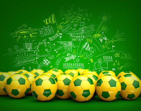 Brazil soccer ball background