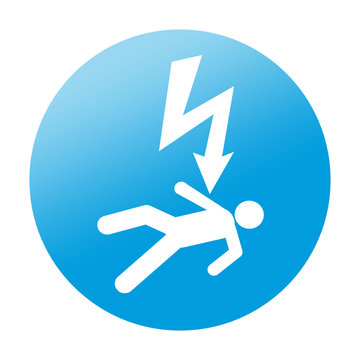 Etiqueta redonda descarga electrica