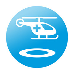 Etiqueta redonda helipuerto medico