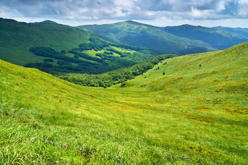 Fototapeta na wymiar Mountains meadow landscape. Carpathians, Poland.
