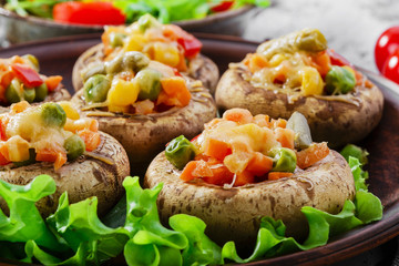 stuffed mushrooms baked with vegetables