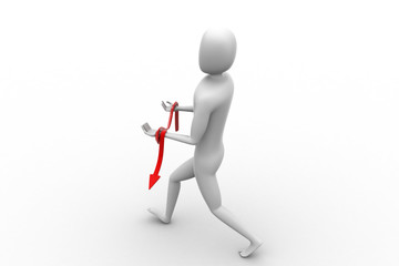 3d man carrying arrow on hand
