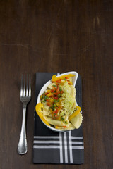 Italian filled pasta with peppers