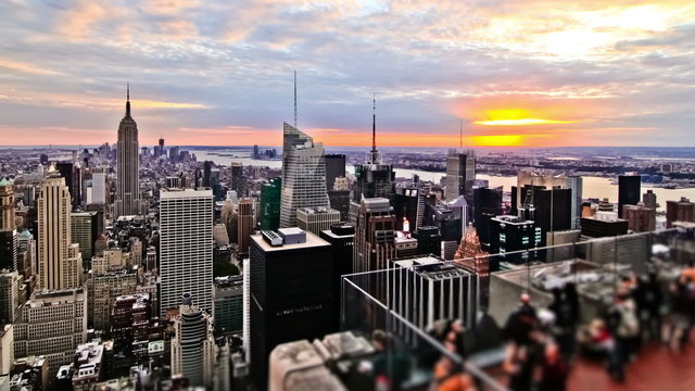 NYC Cityscape Time Lapse Sunset