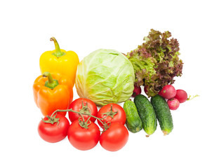 Vegetables isolated on white background
