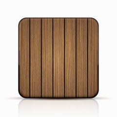 Vector modern wooden icon on white