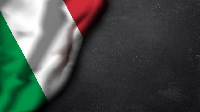 Italienflagge auf Schiefertafel