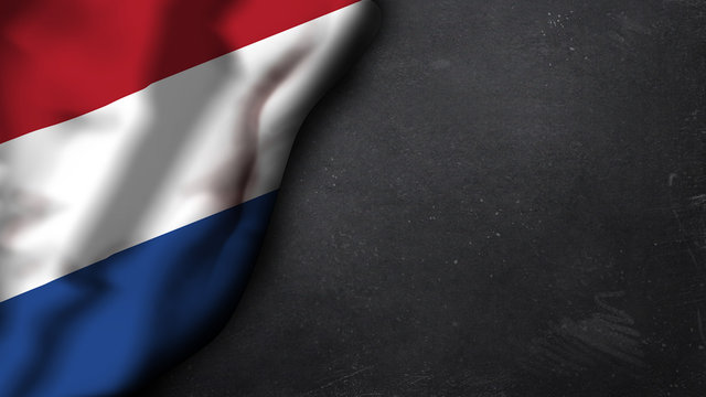 niederländische Flagge auf Schiefertafel