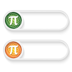 Obraz premium set of two buttons for entering text with pi symbol