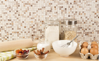 Baking tools and ingredients