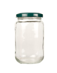 Empty glass jar