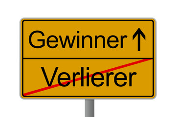 Verkehrsschild Sieger