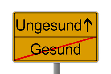 Ortsschild Gesundheit