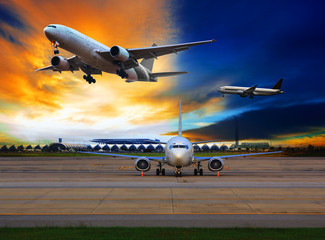 Fototapeta premium passenger plane in international airport use for air transport a
