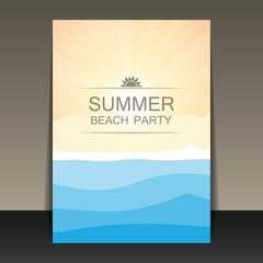 Abstract Summer Party Card, Cover or Flyer Template