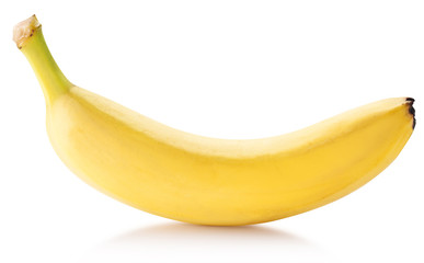 Banana fruit over white.