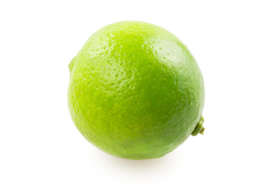 One lime on white background