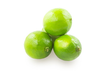 Four lime on white background