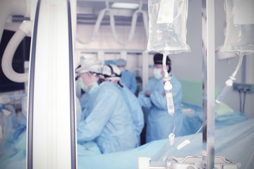 Drug with IV drip in operating room
