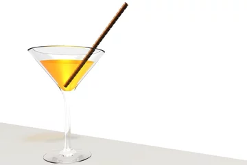 Fototapeten Oranje Cocktail met rietje © emieldelange